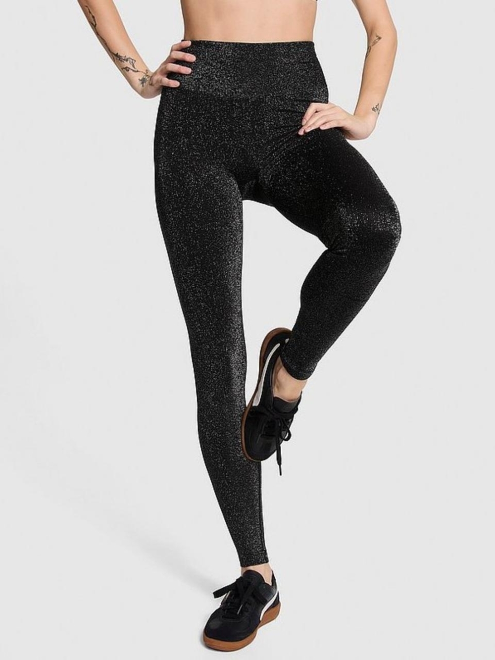VS PINK Seamless Classic Leggings Shimmer Black - Medium NWT